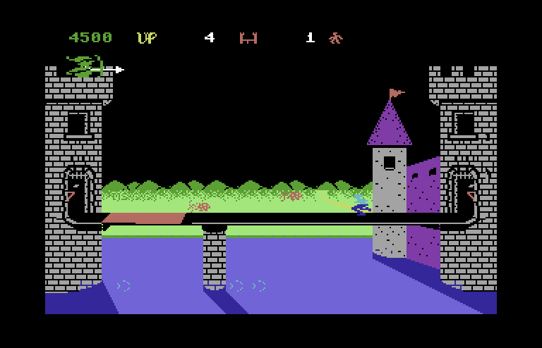 Dragonfire Commodore 64 Screenshot: More incoming fireballs.
