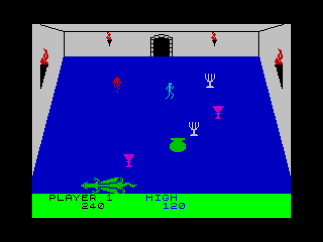 Dragonfire ZX Spectrum Screenshot: Avoid the dragon fire!