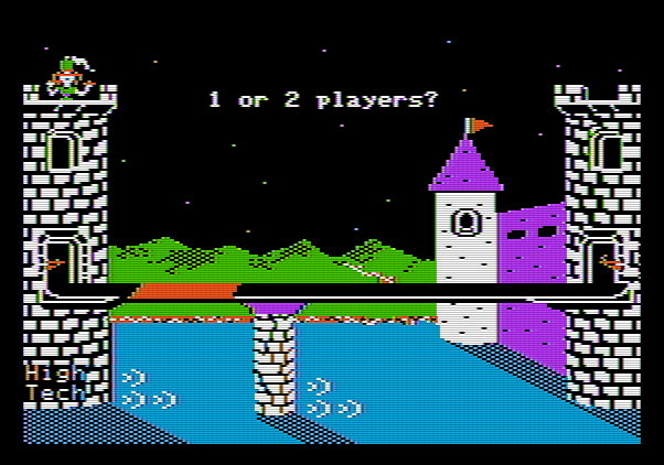 Dragonfire Apple II Screenshot: You can choose 1 or 2 players, and then keyboard or joystick options.