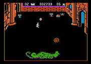 Dragonfire for Apple II - Don't get hit by dragonfire when collecting the treasure!