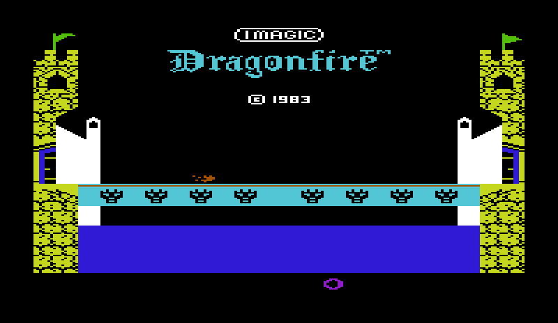 Dragonfire Commodore VIC-20 Screenshot: Title screen.