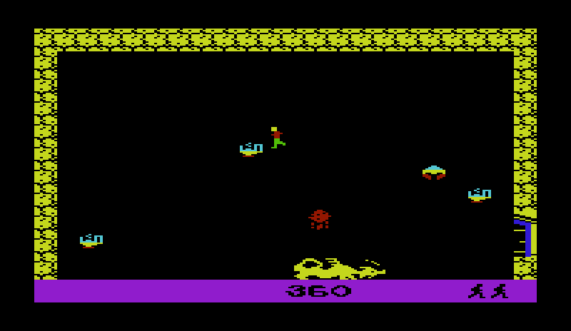 Dragonfire Commodore VIC-20 Screenshot: The dragon increases in speed and difficulty on each level.