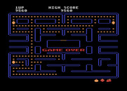 Pac-Man for Atari 8-bit - Game over.