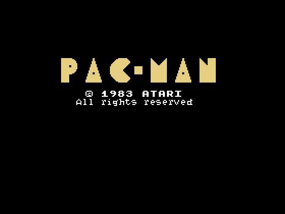 Pac-Man TI-99/4A Screenshot: Title screen.