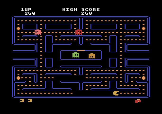 Pac-Man Atari 5200 Screenshot: Gameplay; munching on dots...