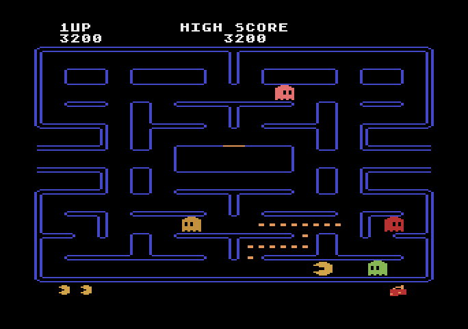 Pac-Man Atari 5200 Screenshot: Only a few dots left...