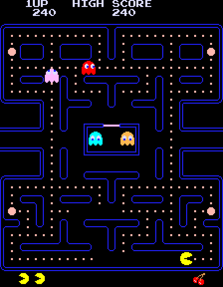 Pac-Man Arcade Screenshot: Game start.