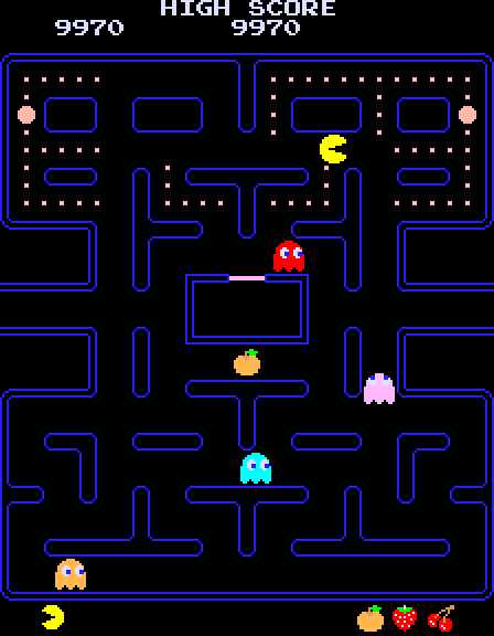Pac-Man Arcade Screenshot: Only a few dots left...
