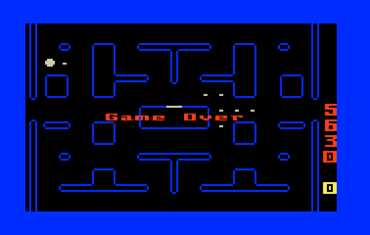 Pac-Man Intellivision Screenshot: Game over.