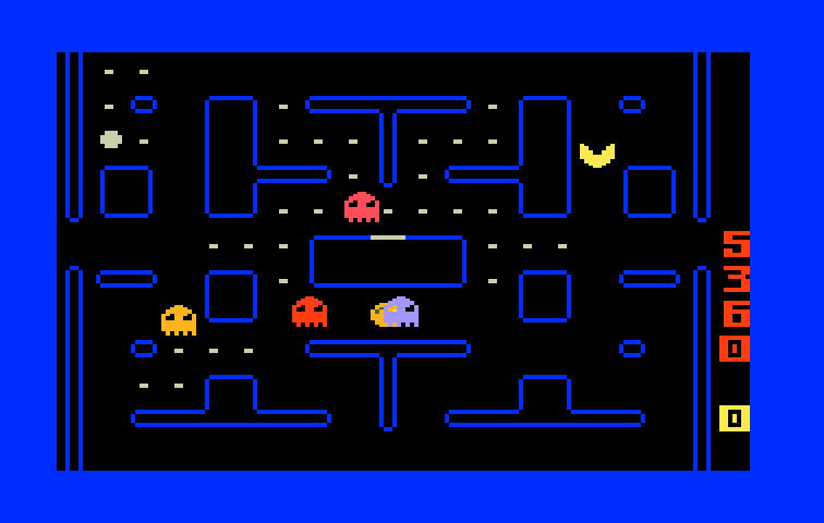 Pac-Man Intellivision Screenshot: Only a few dots left...