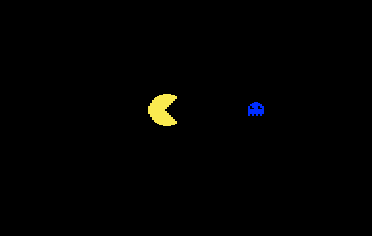 Pac-Man Intellivision Screenshot: The short, between-level cartoon...
