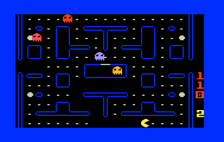 Pac-Man Intellivision Screenshot: Eating dots...