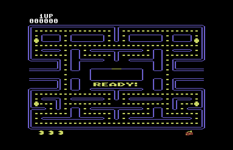 Pac-Man Commodore 64 Screenshot: Ready to begin?