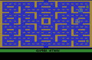 Pac-Man for Atari 2600 - Starting screen; the colors will also change if the game is left on this screen as a sort of screen saver.