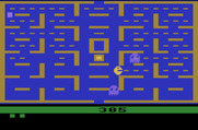 Pac-Man for Atari 2600 - That box near the middle is the Atari 2600 version of the fruit; eat it for bonus points!