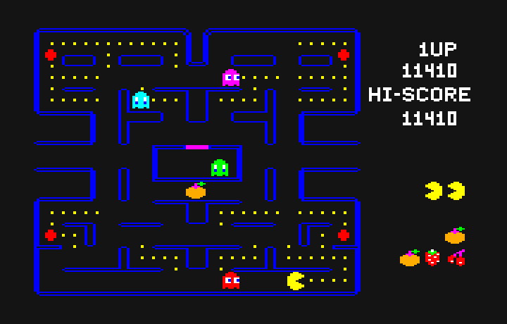 Pac-Man PC-6000 Series Screenshot: Red ghost in pursuit!