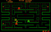Pac-Man for IBM PC/Compatibles - Pac-Man is caught by a ghost.