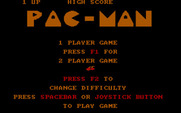 Pac-Man for IBM PC/Compatibles - The main menu.
