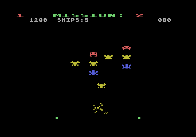 Gorf Atari 5200 Screenshot: Crash! I've been hit!