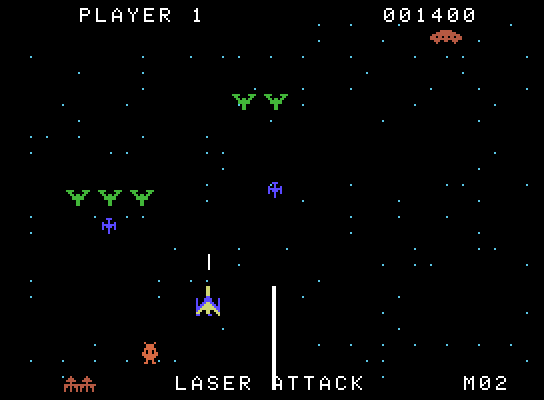 Gorf ColecoVision Screenshot: Laser formations attack...
