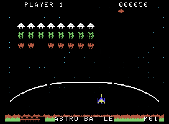 Gorf ColecoVision Screenshot: Game start.