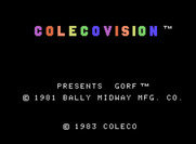 Gorf for ColecoVision - Title screen.