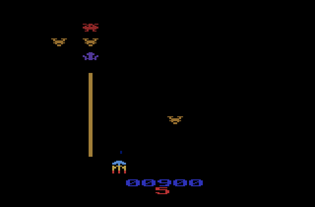 Gorf Atari 2600 Screenshot: It's a laser attack!