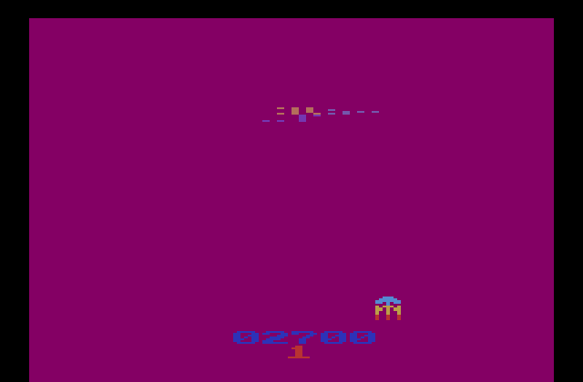 Gorf Atari 2600 Screenshot: Success! The screen flashes random colors...