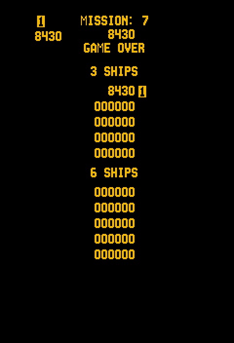 Gorf Arcade Screenshot: Game over.