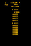 Gorf for Arcade - Game over.