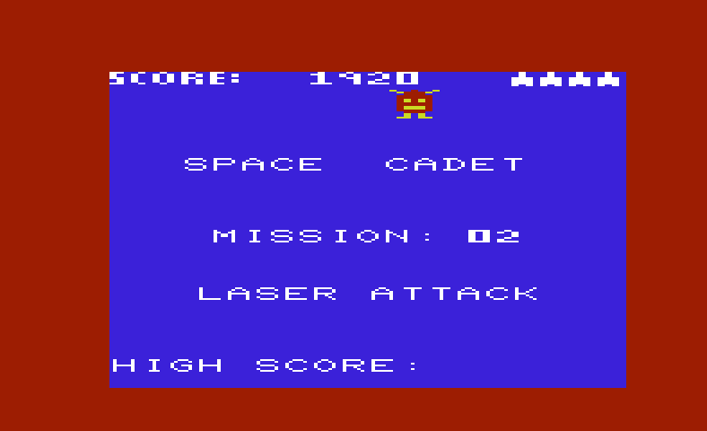Gorf Commodore VIC-20 Screenshot: On to mission 2...