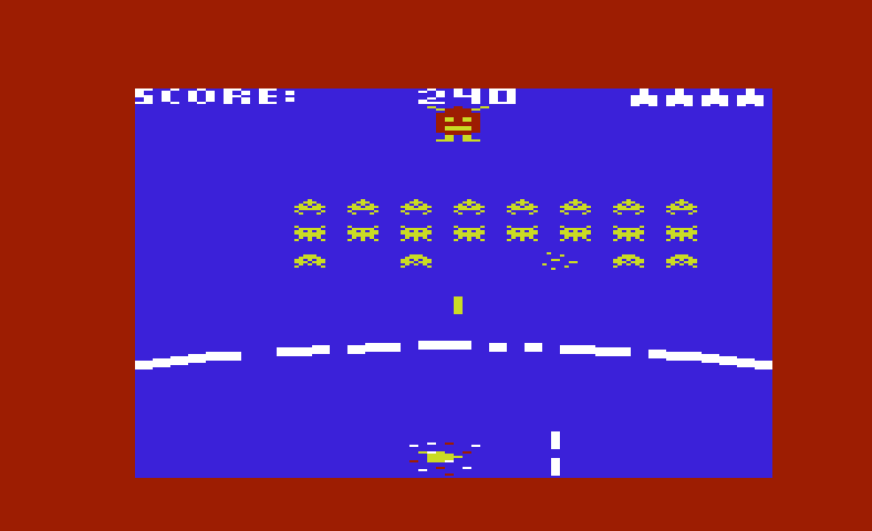 Gorf Commodore VIC-20 Screenshot: I've been destroyed!