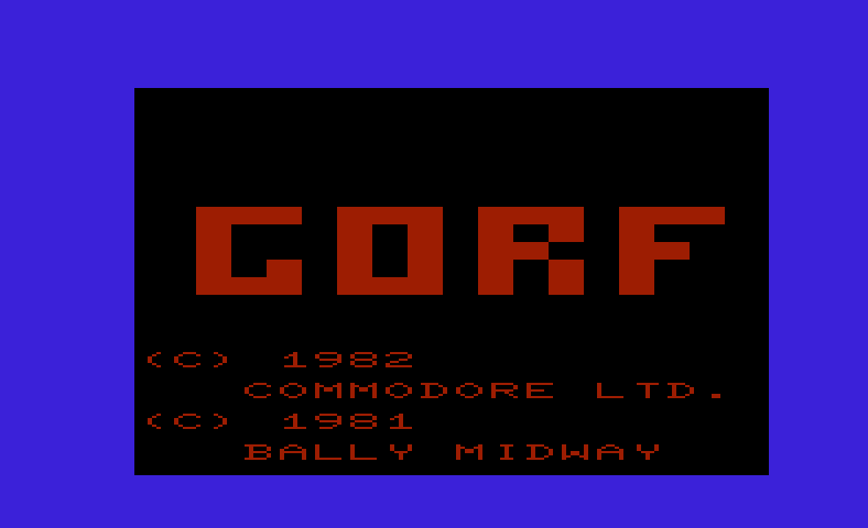 Gorf Commodore VIC-20 Screenshot: Test shot 1.