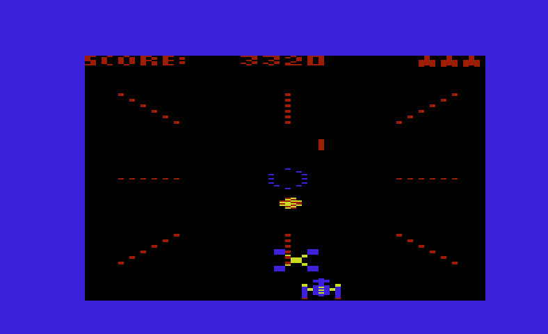 Gorf Commodore VIC-20 Screenshot: Don't collide with enemy fighters!