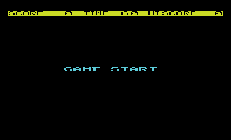 Mole Attack Commodore VIC-20 Screenshot: Game start.