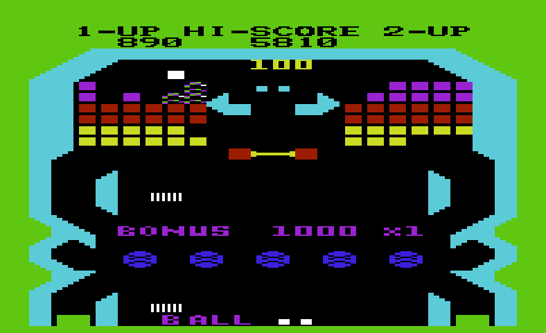 Pinball Spectacular Commodore VIC-20 Screenshot: Bonus points!