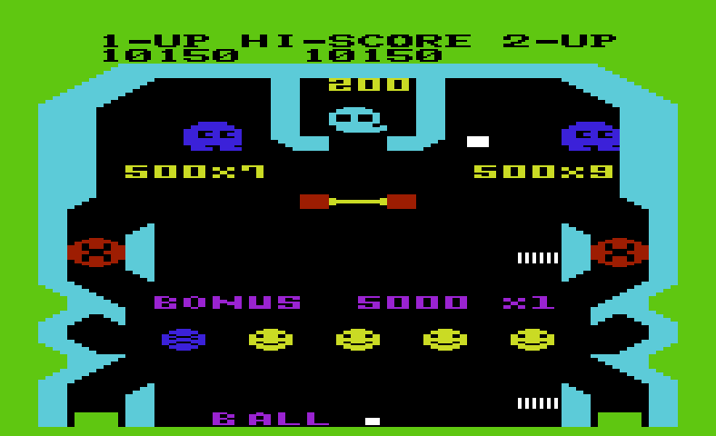 Pinball Spectacular Commodore VIC-20 Screenshot: All bricks have been destroyed!