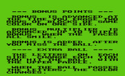 Pinball Spectacular for Commodore VIC-20 - Game instructions, continued.