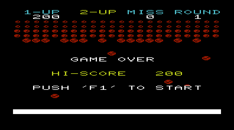 Sky is Falling, The Commodore VIC-20 Screenshot: Game demo mode.