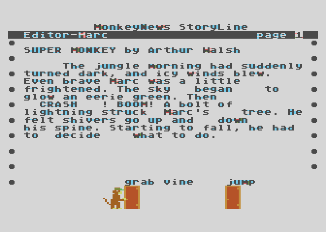 Monkeynews Atari 8-bit Screenshot: Select a door to enter...