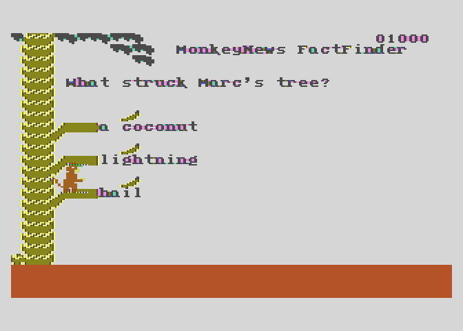 Monkeynews Atari 8-bit Screenshot: Out on a limb...