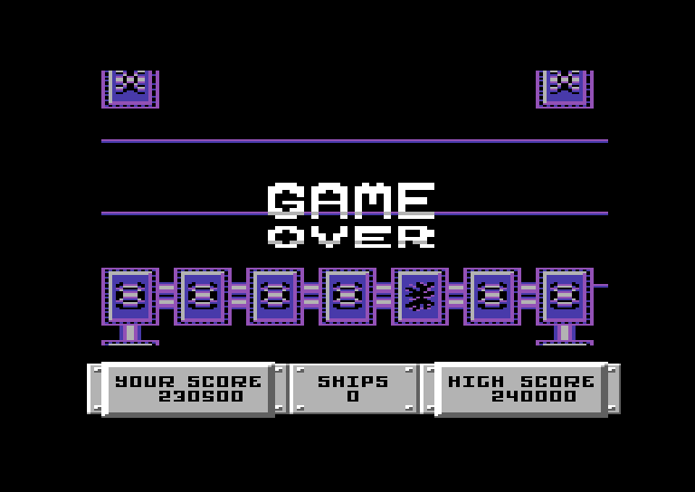 Bulldog Commodore 64 Screenshot: Game over.