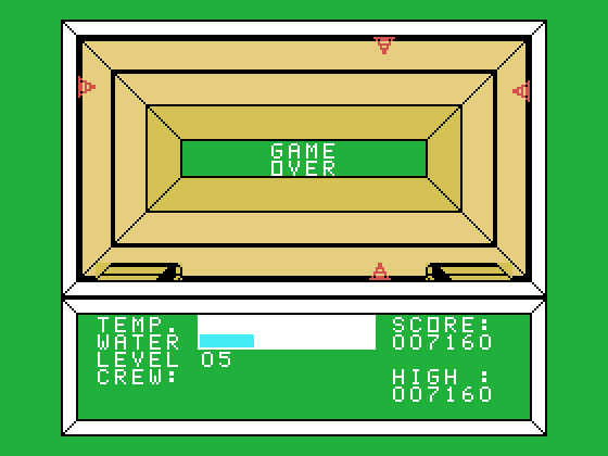 Moon Mine TI-99/4A Screenshot: Game over.