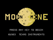 Moon Mine for TI-99/4A - Title screen.