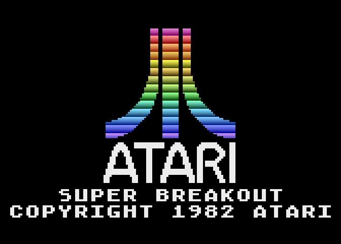 Super Breakout Atari 5200 Screenshot: Title screen.