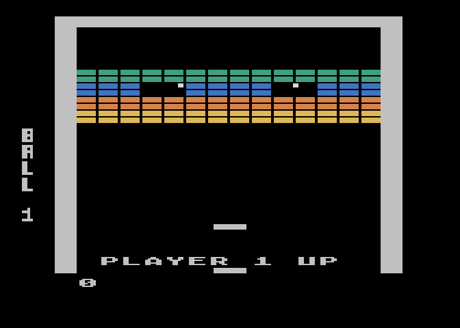 Super Breakout Atari 5200 Screenshot: Cavity; ready player one?