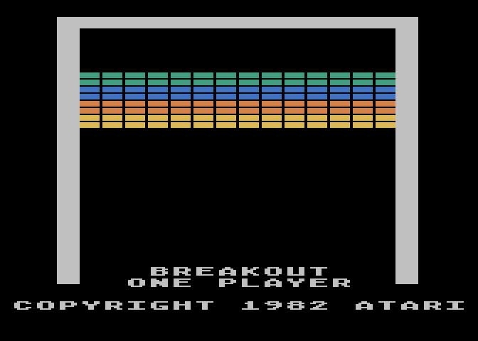 Super Breakout Atari 5200 Screenshot: Game starting screen.