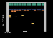 Super Breakout for Atari 5200 - In Progressive, new rows of bricks appear as some are destroyed.