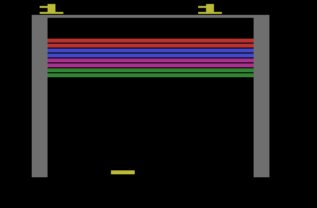 Super Breakout Atari 2600 Screenshot: Starting screen.