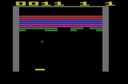 Super Breakout for Atari 2600 - A game of standard Breakout in progress...